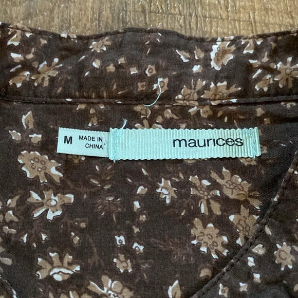 Maurices brown button up drawstring long sleeve - Picture 3 of 3